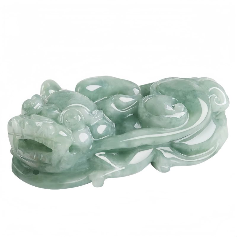 Colar Pingente de Riqueza PiXiu de Jade Jade PiXiu Wealth Pendant Necklace