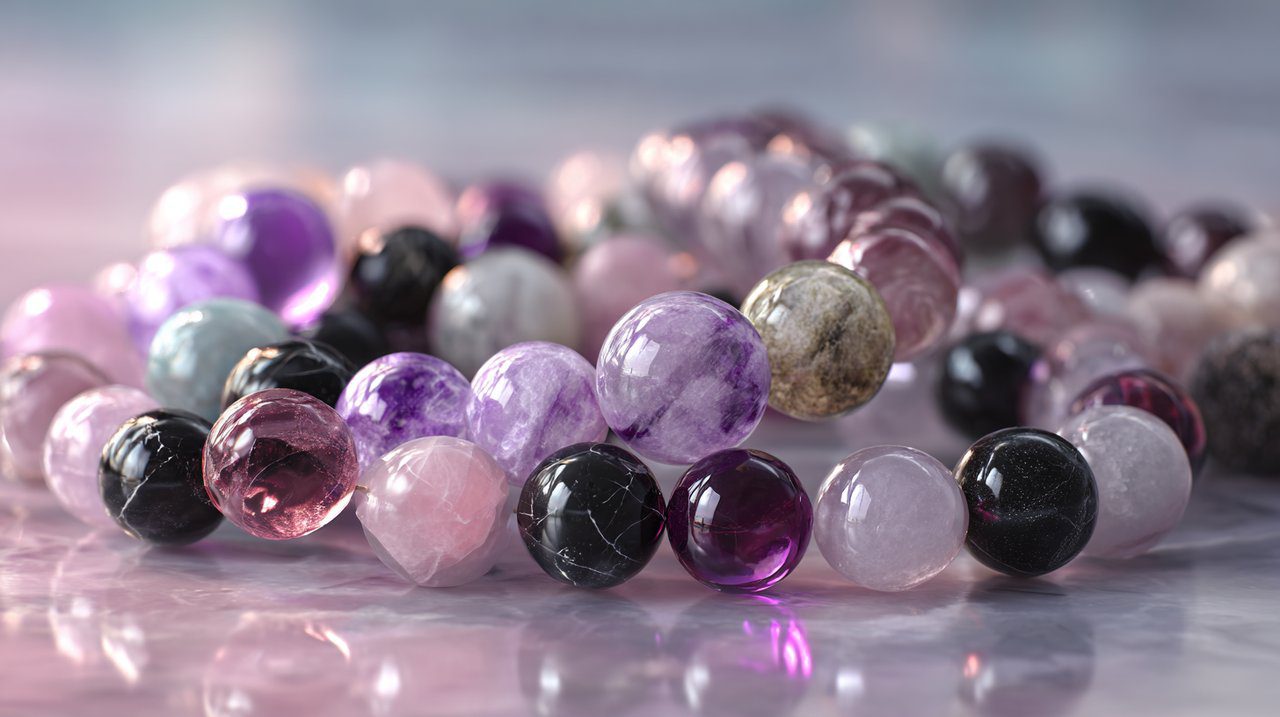 Diferentes tipos de pulseiras espirituais de pedras preciosas