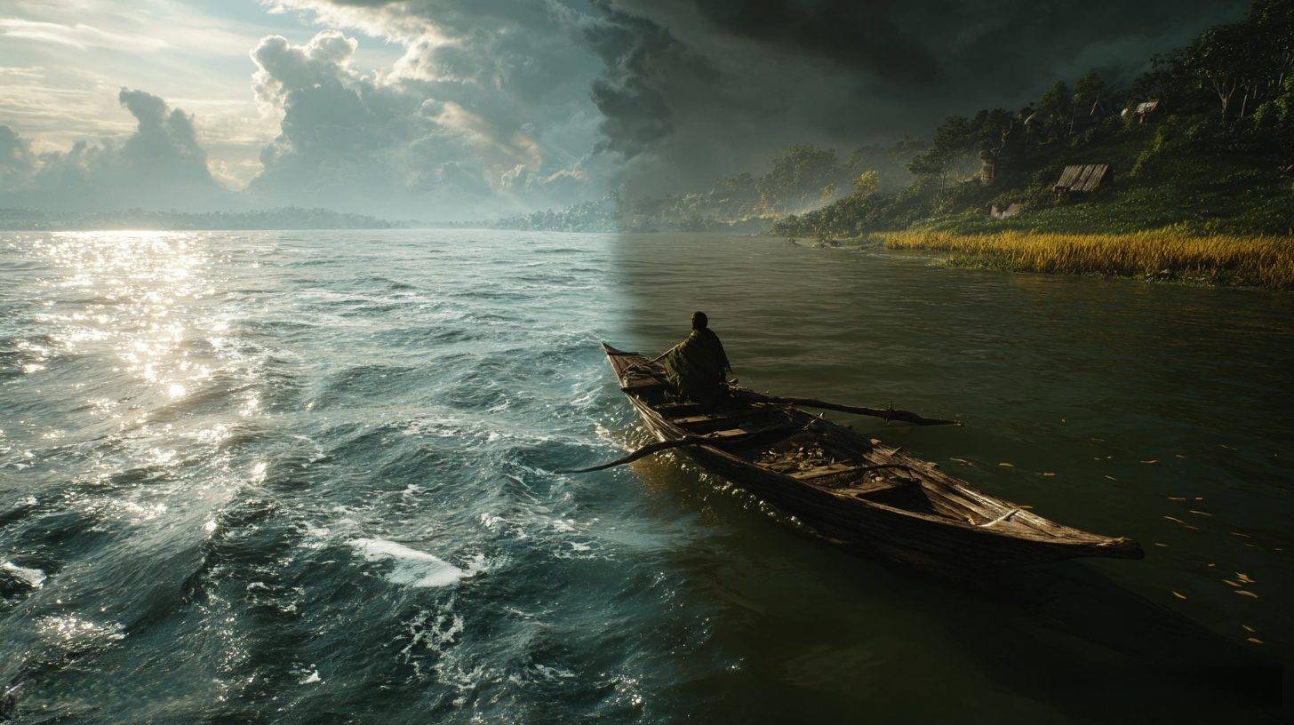 A visual metaphor contrasting self-power and other-power in Buddhist practice.