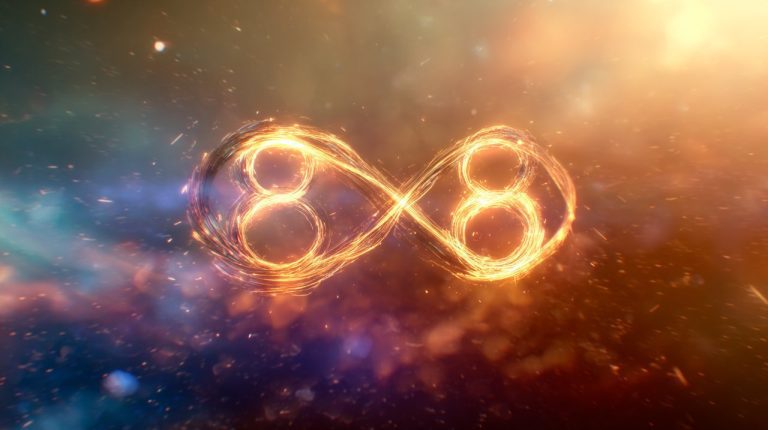 A visual representation of the number 888 and infinity.