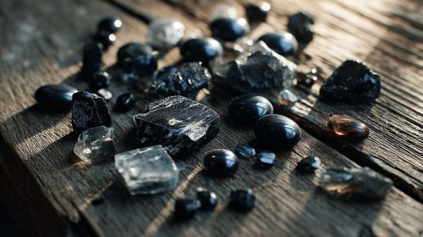 Una diversa colección de cristales negros para la protección