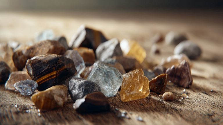 Assortment of brown grounding crystals