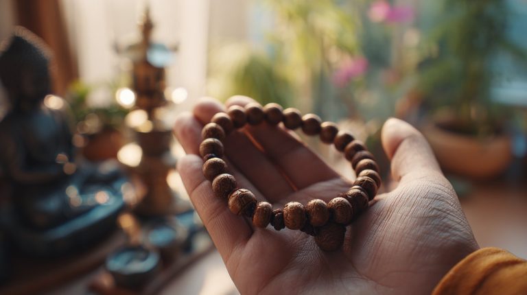 A serene Buddha bracelet on a wrist
