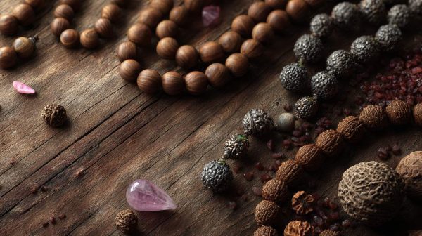 Assortment of Buddha Chains made from different natural materials