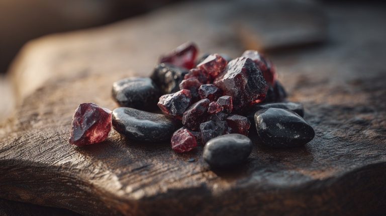 A collection of earthy gemstones associated with Capricorn