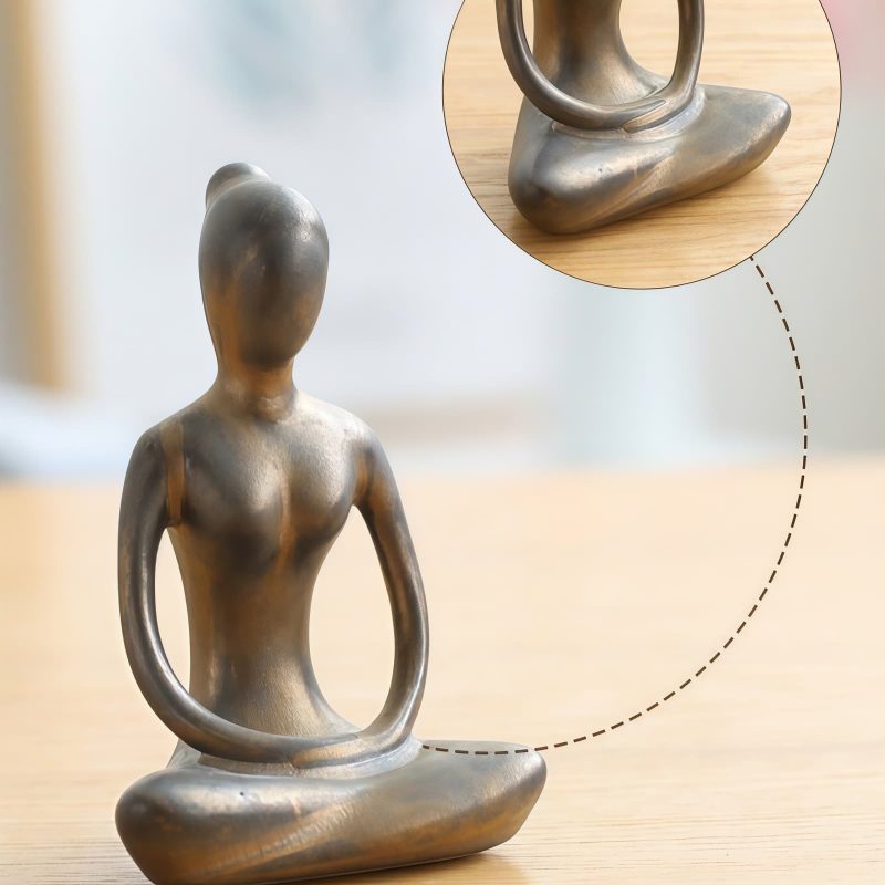 Figurilla Cerámica Abstracta de Meditación Yoga Ceramic Abstract Yoga Meditation Figurine