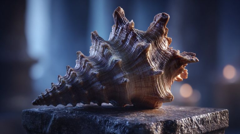 A majestic conch shell symbolizing ancient wisdom