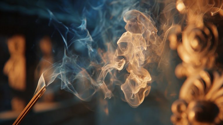 Smoke of dragon incense rising gracefully