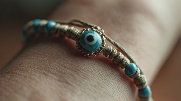 A blue evil eye bracelet