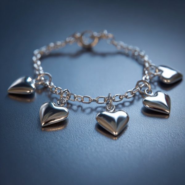 Una pulsera de cinco corazones simbolizando equilibrio y conexión.