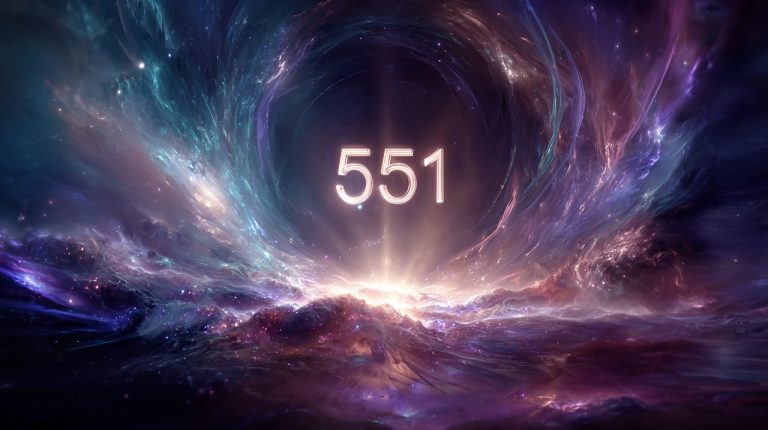A mysterious numerical sequence 551 appearing in a transformative, cosmic context.