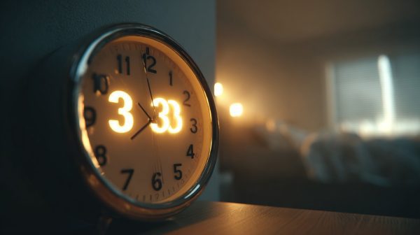 Un reloj mostrando las 3:33, indicando sincronicidad divina.