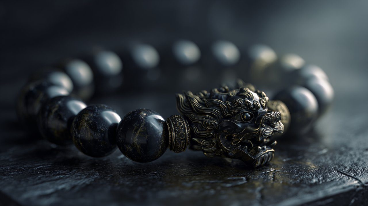 A detailed Pi Xiu bracelet with a mythical creature design.