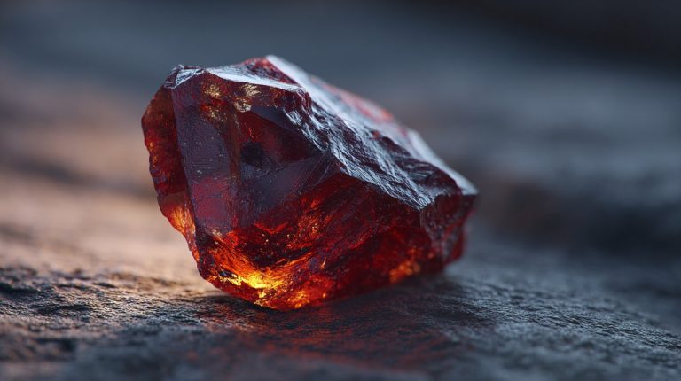 A vibrant red agate stone