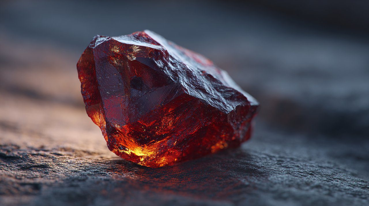 A vibrant red agate stone