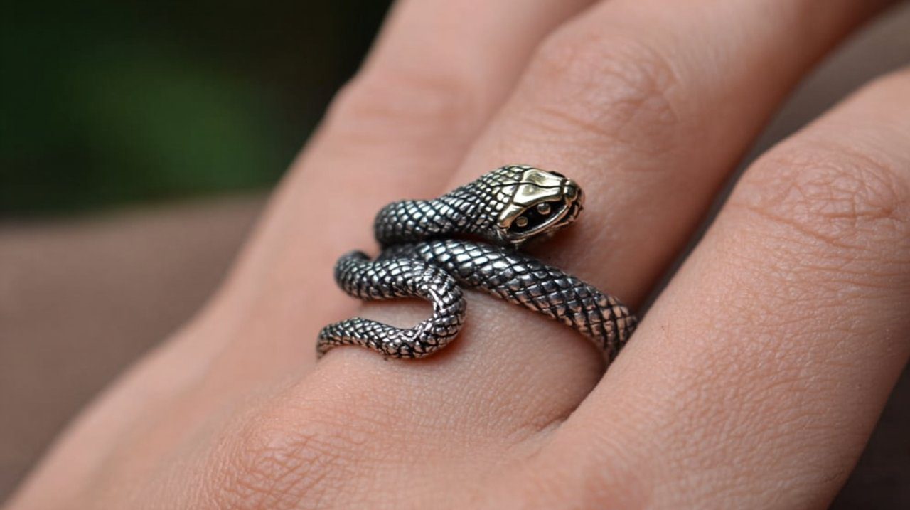 Elegante coleção de joias diversas com tema de cobra.