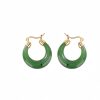 أقراط من حجر الهيتيان السماوي الفيروزي الفضي الإسترليني مع تعليقة للحظ Sterling Silver Hetian Cyan Jade Luck Drop Earrings