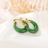 أقراط من حجر الهيتيان السماوي الفيروزي الفضي الإسترليني مع تعليقة للحظ Sterling Silver Hetian Cyan Jade Luck Drop Earrings