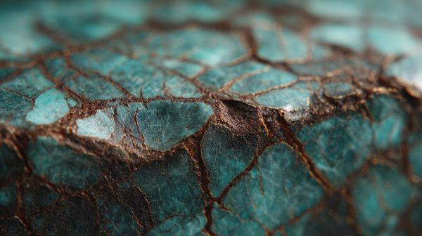 Primer plano de la matriz telaraña de Turquesa Tibetana auténtica