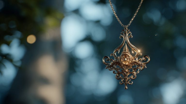 A Vajra pendant glowing with subtle energy