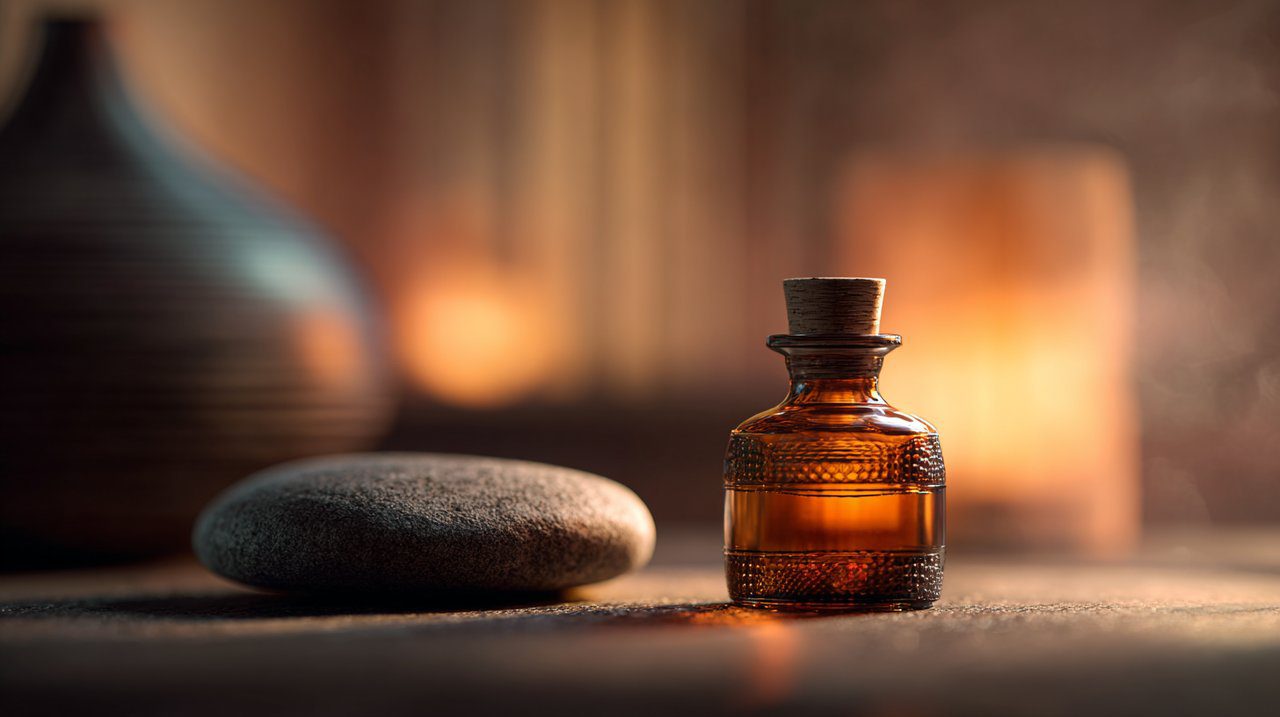 Aloeswood essential oil in an aromatherapy setting.