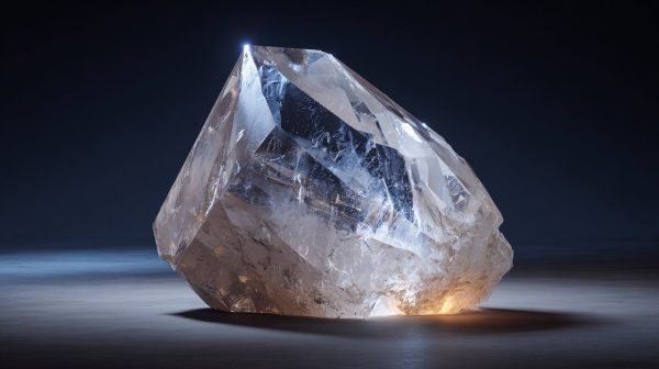 A raw, uncut clear quartz crystal symbolizing spiritual clarity and balance.