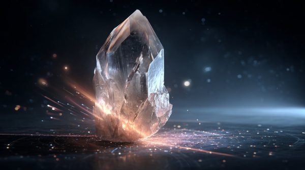 Ein roher, ungeschliffener Bergkristall, der spirituelle Klarheit und göttliche Führung symbolisiert.