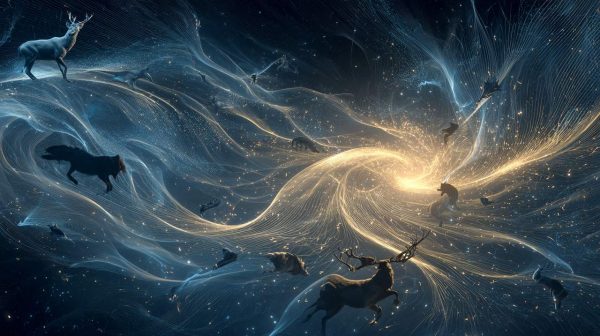 Symbolic representation of interconnectedness and samsara in Buddhism.