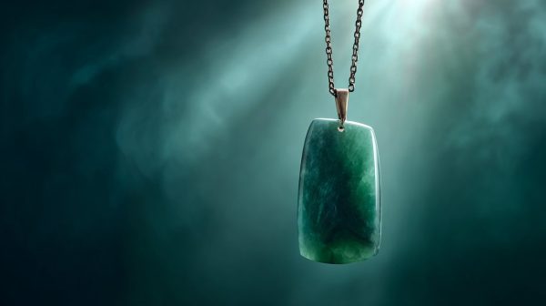 Un elegante colgante de jade, simbolizando armonía y longevidad.