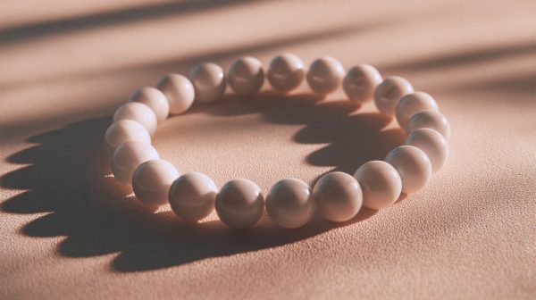 A minimalist bracelet resting on a smooth surface, symbolizing an intention anchor.