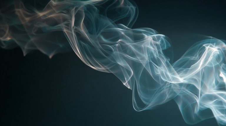 Wisps of incense smoke rising gracefully, symbolizing impermanence and spiritual connection.