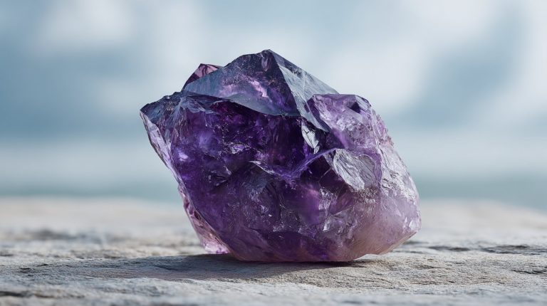 Raw amethyst crystal.