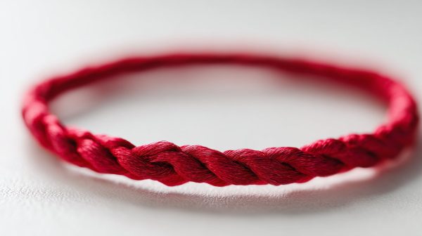 Una sencilla pulsera de hilo rojo para protección.