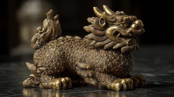 Una estatuilla detallada de Pixiu para la protección de la riqueza.