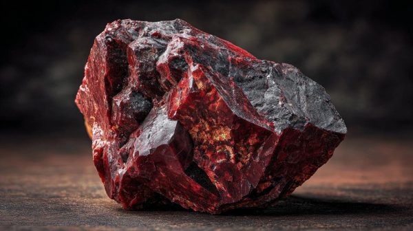 Raw, vibrant red Cinnabarite mineral specimen.
