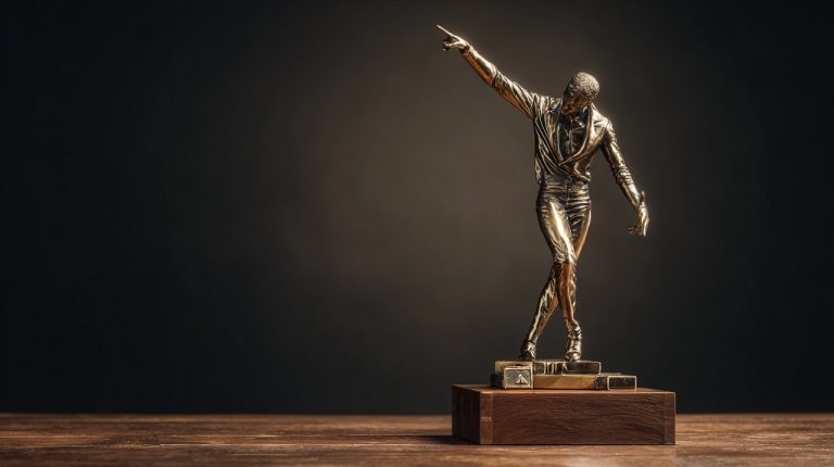 A majestic statuette of The Emperor tarot card.