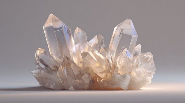 Un grupo de cristales de cuarzo transparente en bruto y sin cortar, que simbolizan la energía amplificada en el Feng Shui.