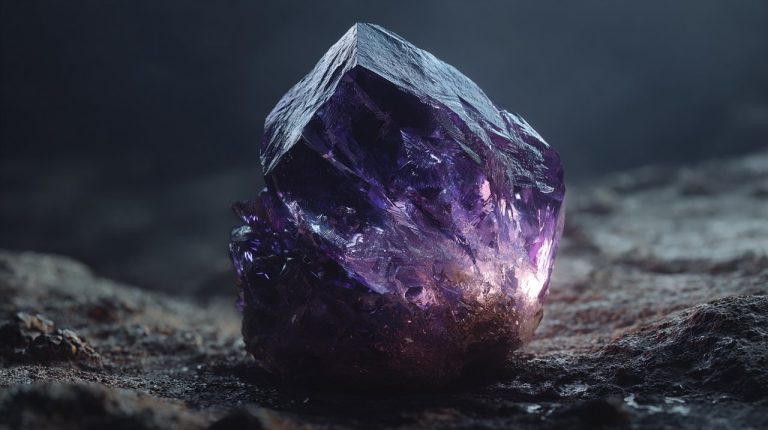 A raw amethyst crystal, symbolizing natural energy and potential.