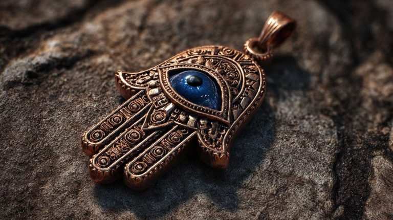 Ancient Hamsa Hand and Evil Eye amulets.