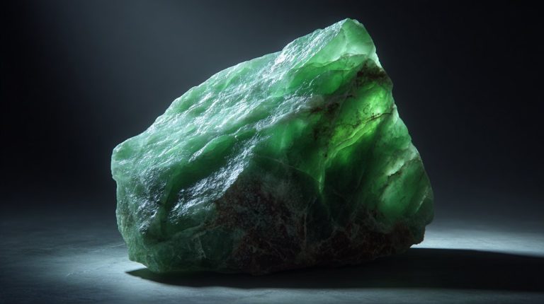 Raw uncut jade stone.