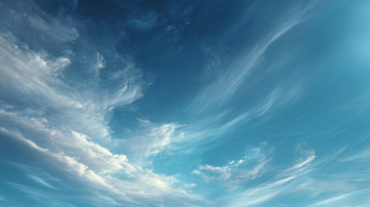 Imagen abstracta de un cielo sereno con nubes tenues, simbolizando pensamientos.