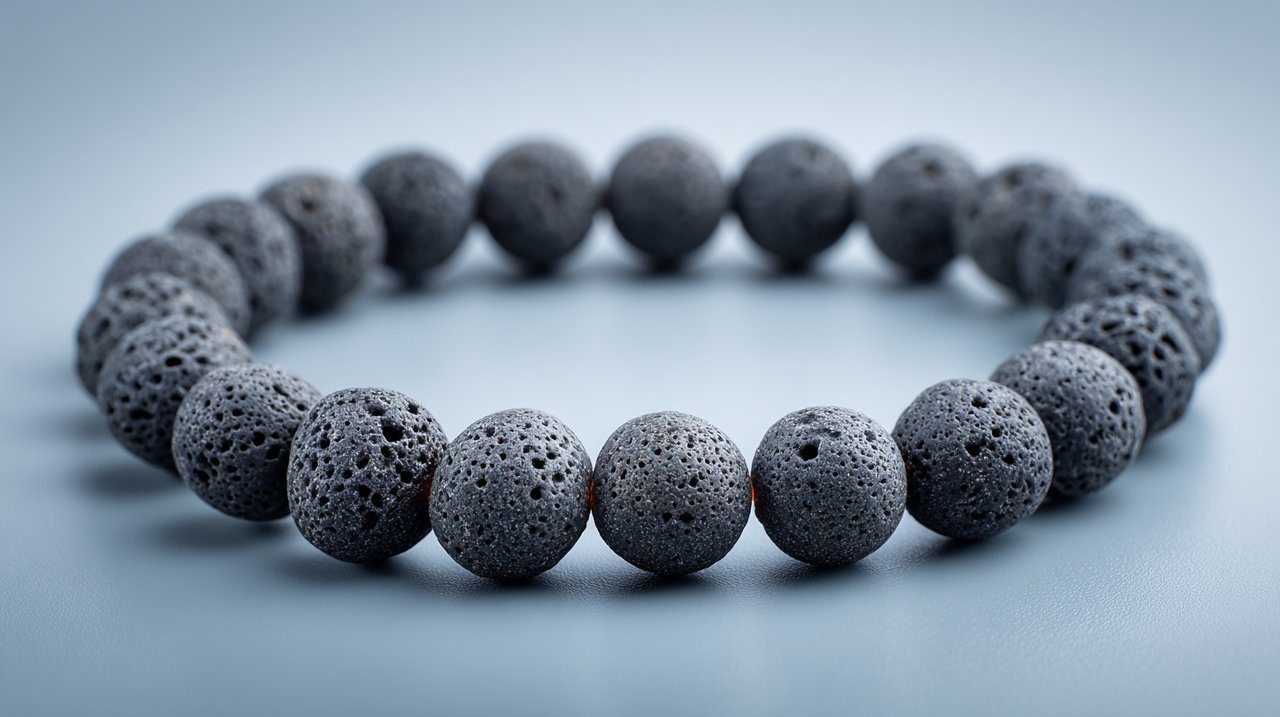 Elegant lava stone bead bracelet