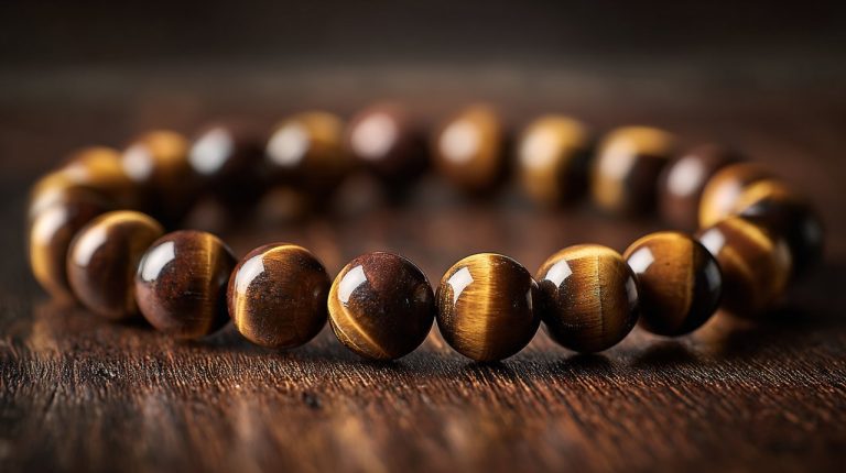 A stylish Tiger's Eye beaded bracelet.