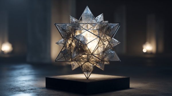 Intricate Metatron's Cube sculpture