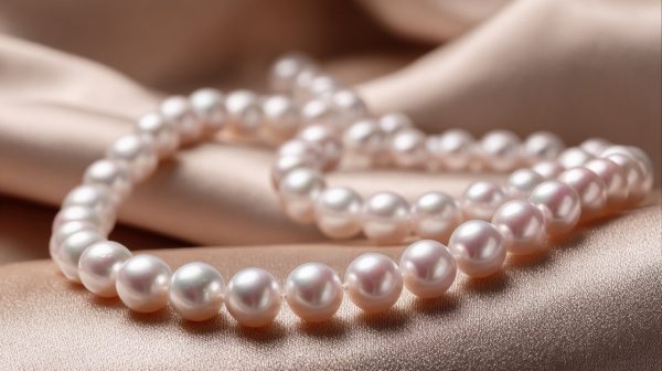 Un collar de perlas Akoya perfectamente redondas y lustrosas.