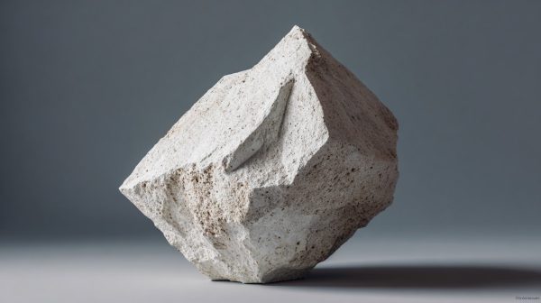 Raw stone statuette symbolizing foundational urban planning.