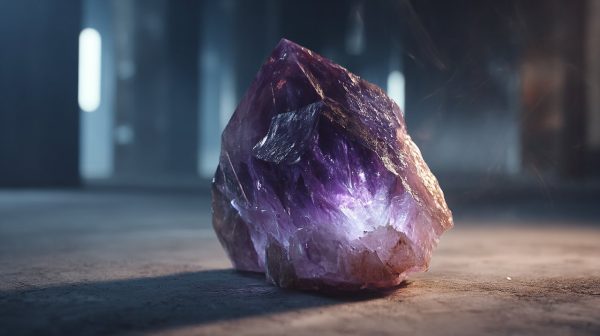 Ein roher Amethyst-Kristall, der das Seelenspektrum symbolisiert.