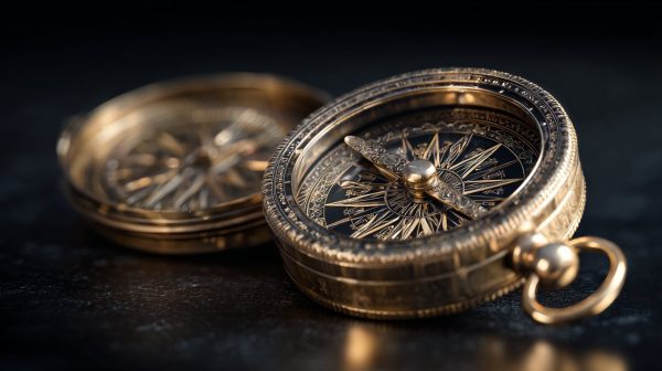 An antique brass compass symbolizing inner guidance.