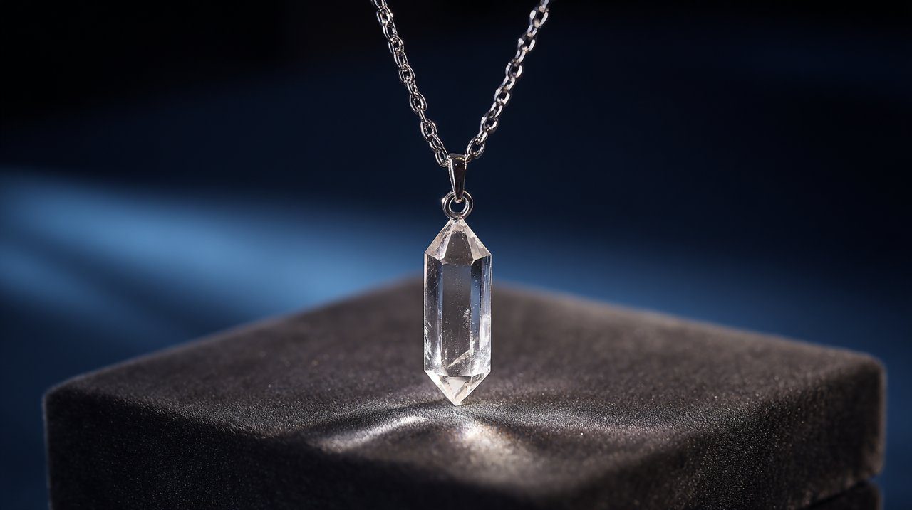 Un delicado colgante de cristal que simboliza la armonía interior.