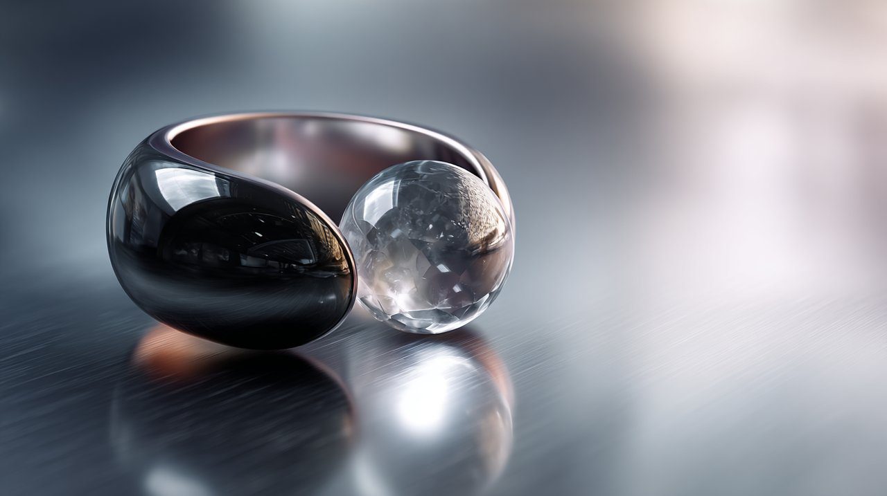 A beautiful ring symbolizing the integration of light and shadow.